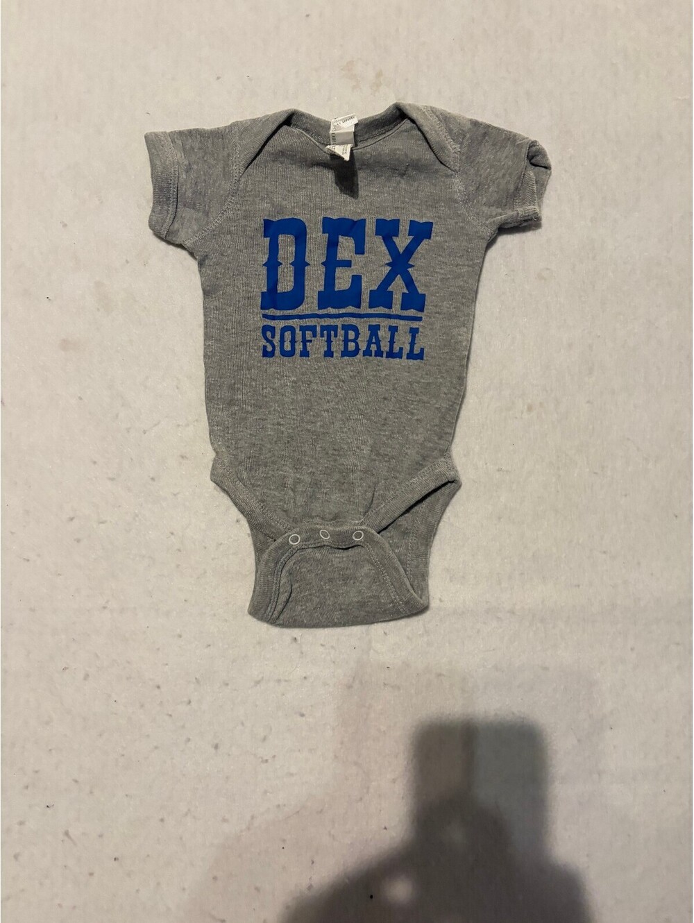 Rabbit Skins Gray DEX Softball Newborn Bodysuit